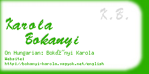 karola bokanyi business card